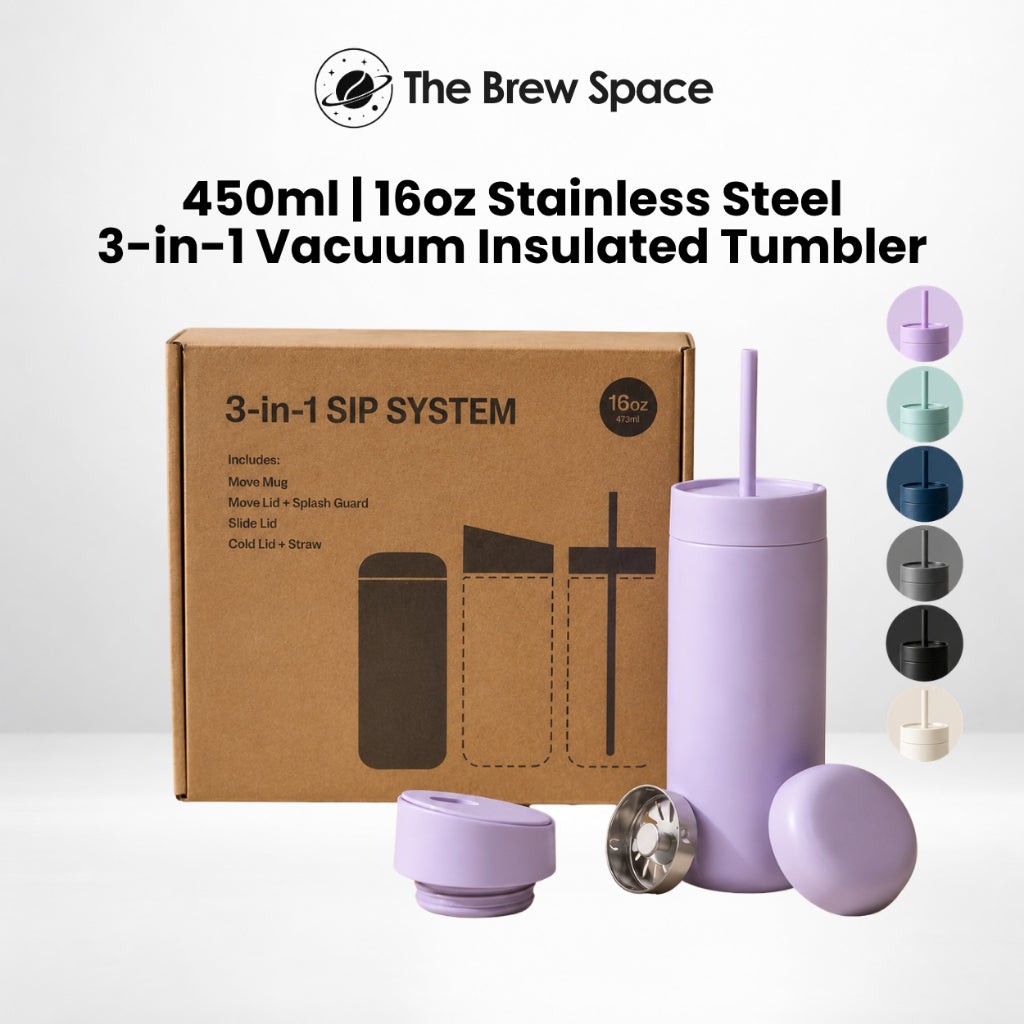 3-in-1 Stainless Steel Vacuum Insulated Tumbler | 450ml / 16oz | Hot & Cold