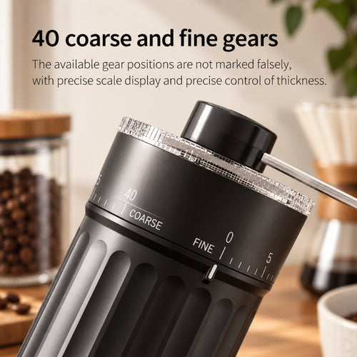 Budget Manual Coffee Grinder | 40-Level Adjustable Grind | Ceramic Burr | Anti-Slip Body | Glass Grounds Container