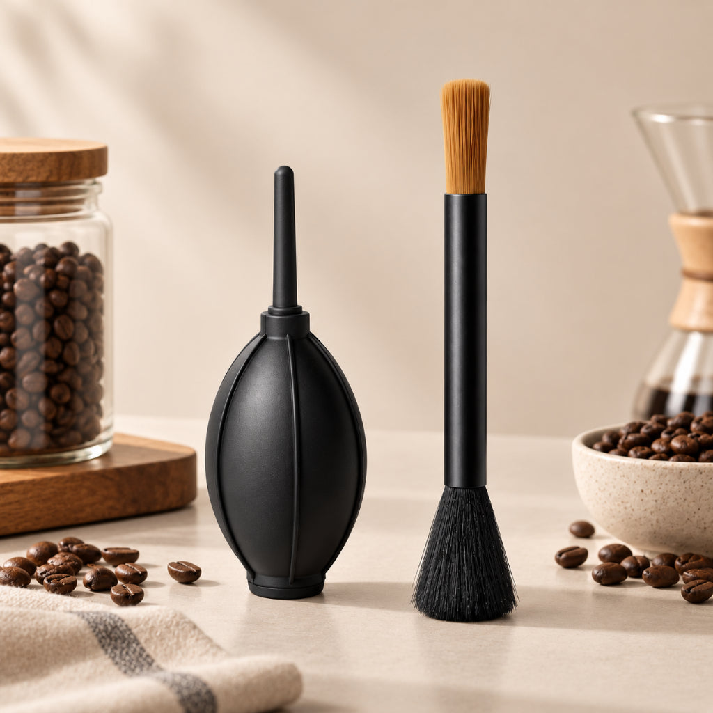 Coffee Powder Cleaning Brush + Air Blower
