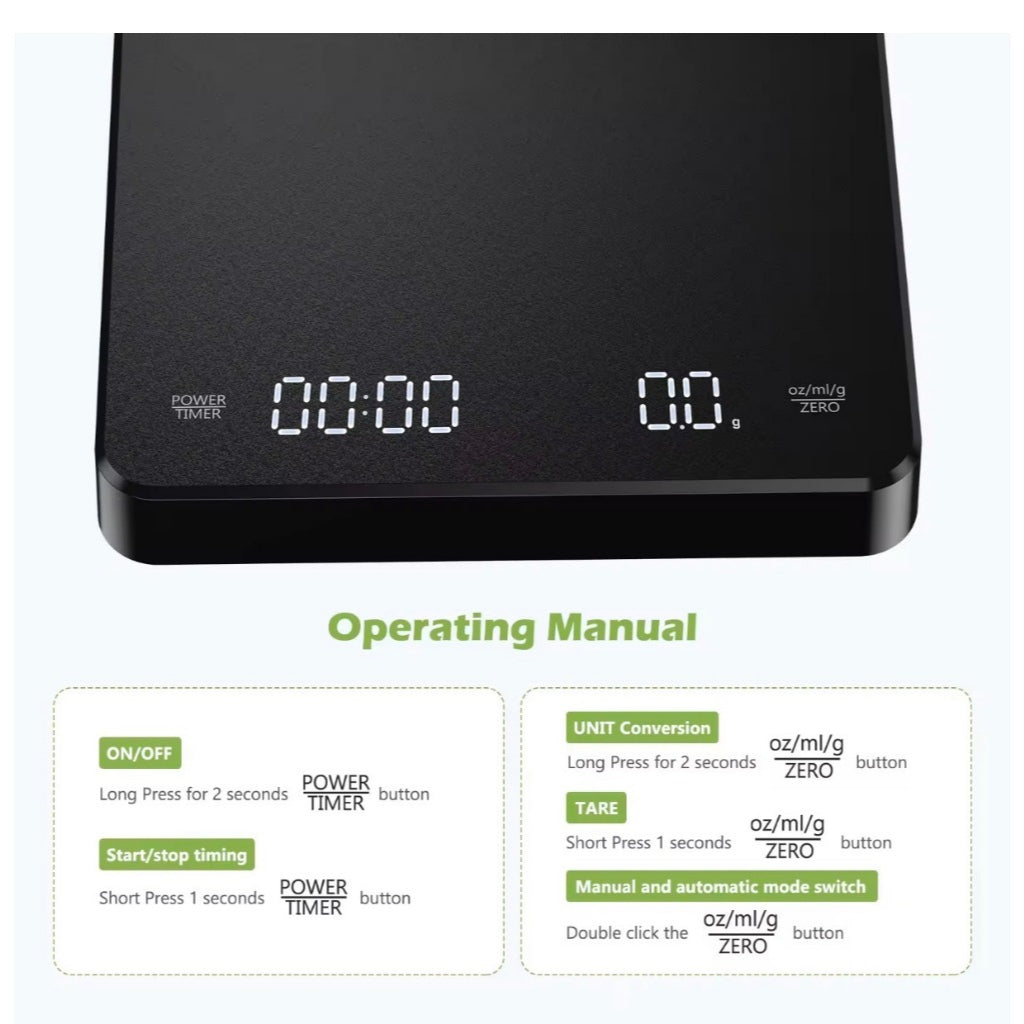 Gravity Digital Coffee Scale | 0.1g Precision | Coffee & Pour Over Scale